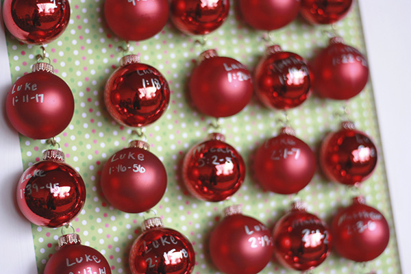 close up mini ornaments advent calendar