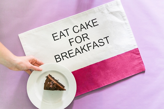 DIY Kate Spade inspired Placemats by Amber Oliver - with a slice of cake