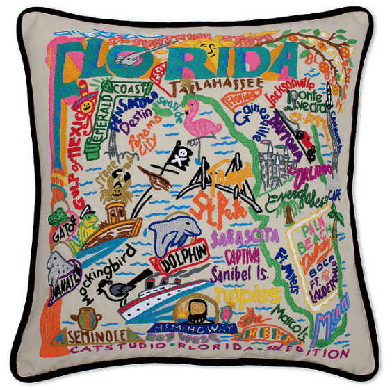 hand embroidered state pillows - custom pillow ideas