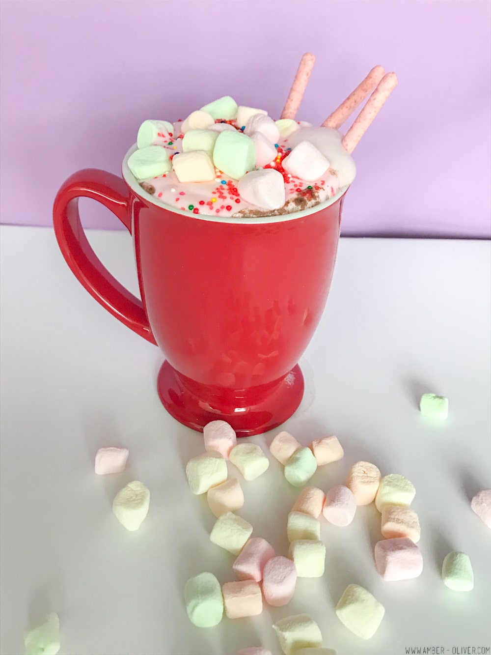 Unicorn Hot Chocolate - (Recipe for homemade whipped cream!)