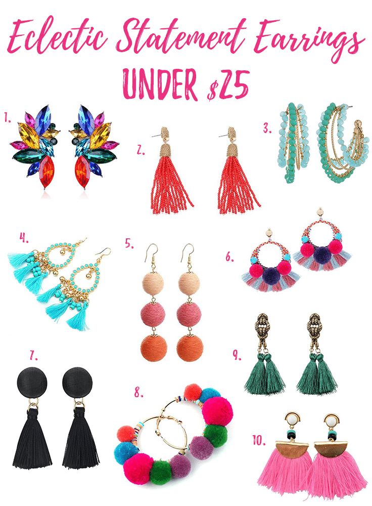 Eclectic statement earrings under $25