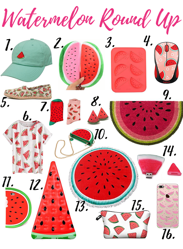 Watermelon Round Up! Super cute watermelon items that would be unique gift ideas or perfect for a watermelon lover!