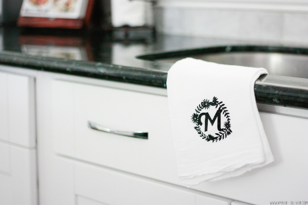 Easy DIY Monogram Tea Towel