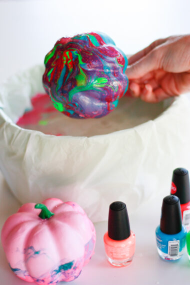 How to make nail polish pumpkins!