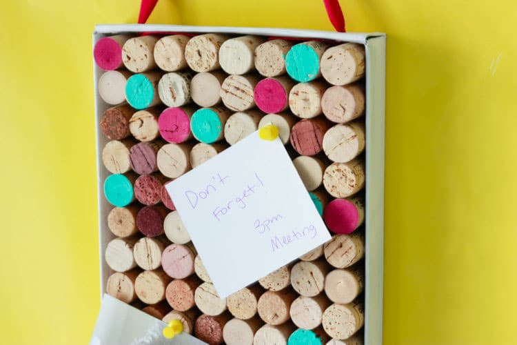 How To Make A Wine Cork Board - with colorful accents!