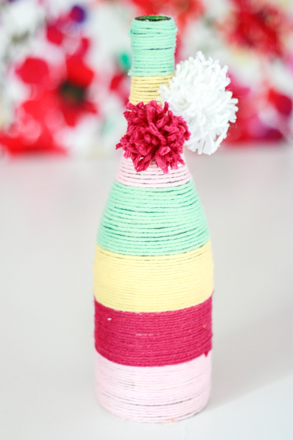 Yarn Wrapped Bottles How To Upcycle Wine Bottles Amber Oliver