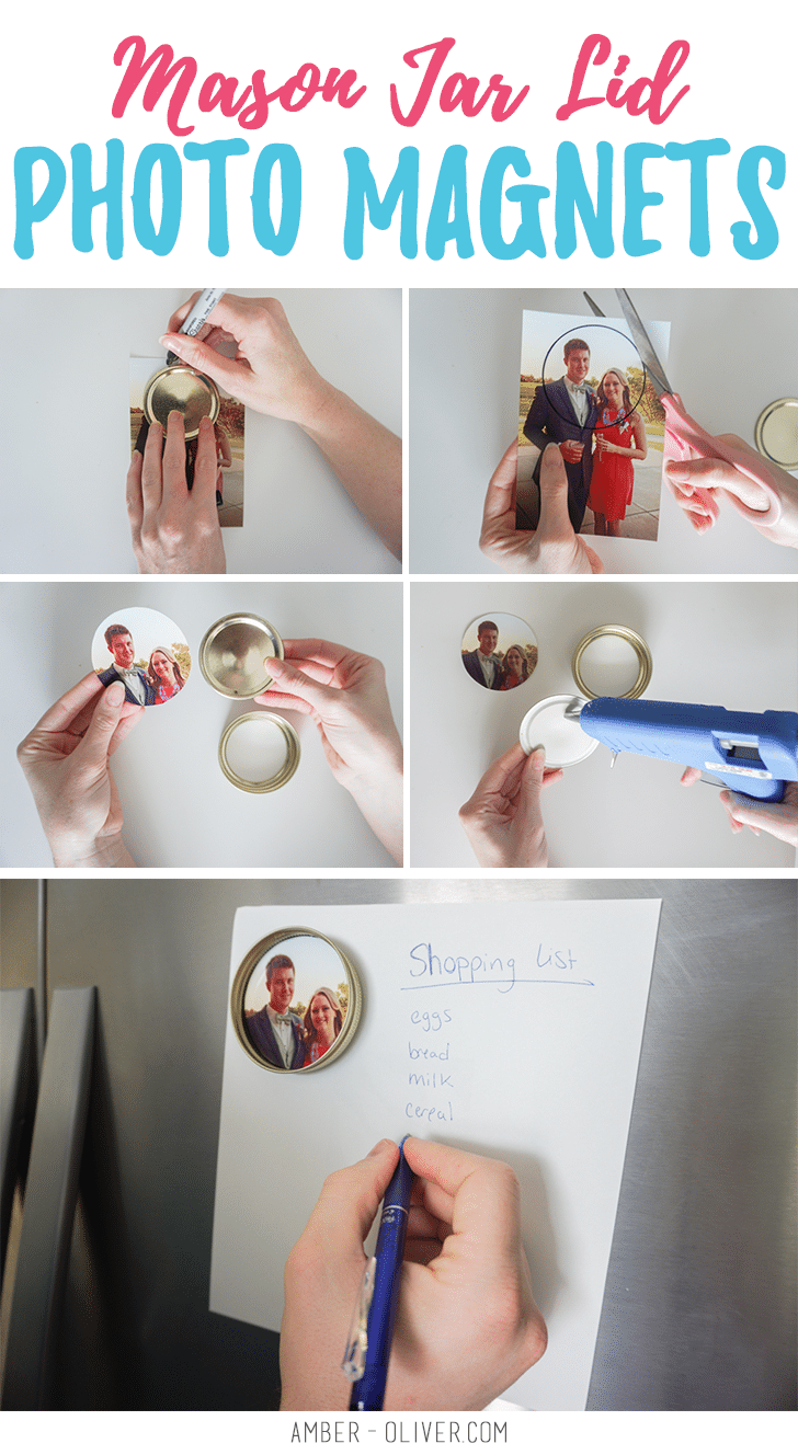 Mason Jar Lid Magnets - DIY Photo Magnets!