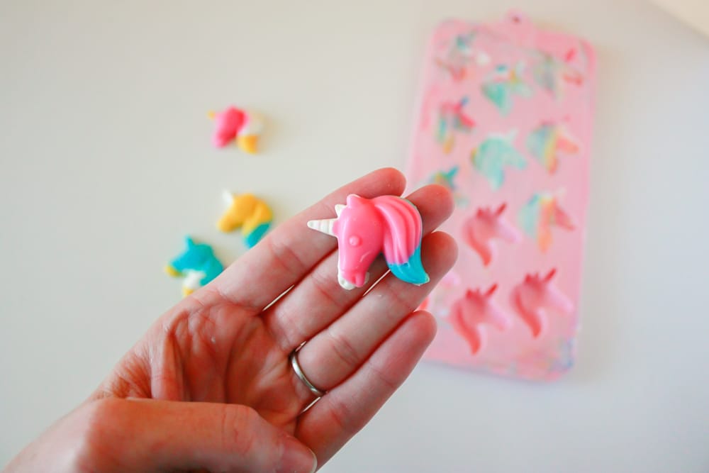 Unicorn candy from the mold