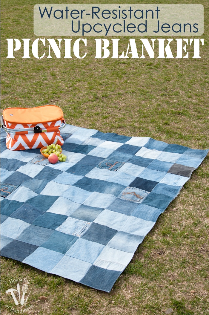 diy upcycled jeans picnic blanket