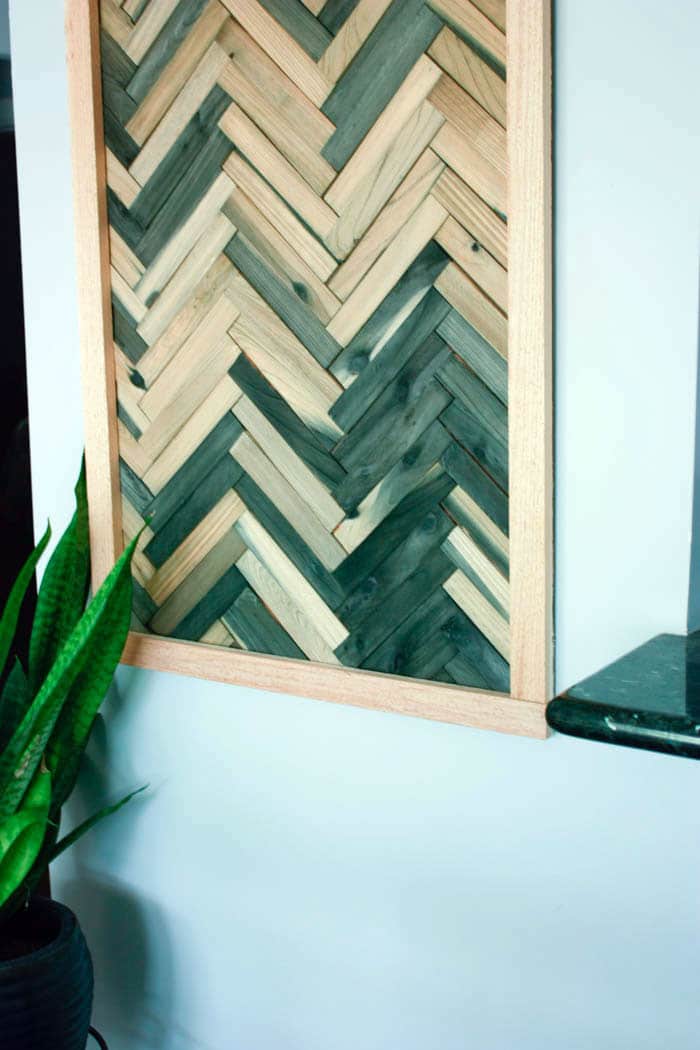 DIY Wood Shim Art a cheap and easy wall art idea