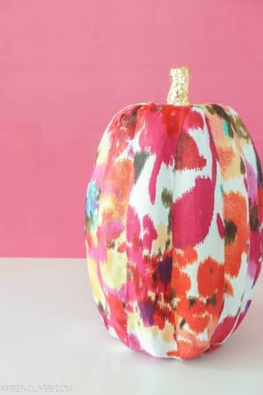 full shot of fabric covered pumpkin