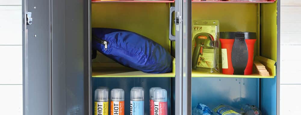Garage Organization Ideas How To Store Paint Supplies - brightly painted!