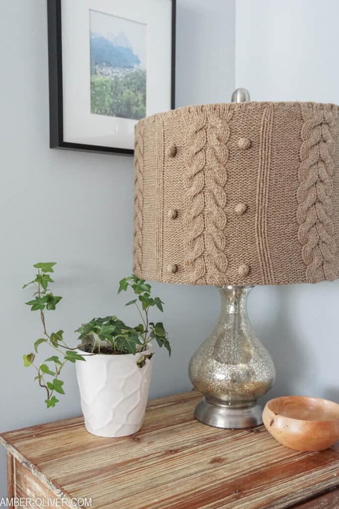 how to make a diy lampshade with an upcycled sweater