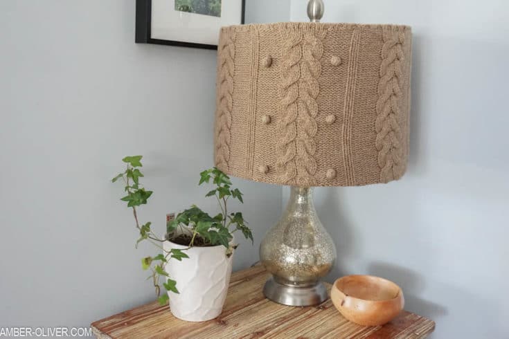 how to make a cute diy lampshade using an upcycled sweater