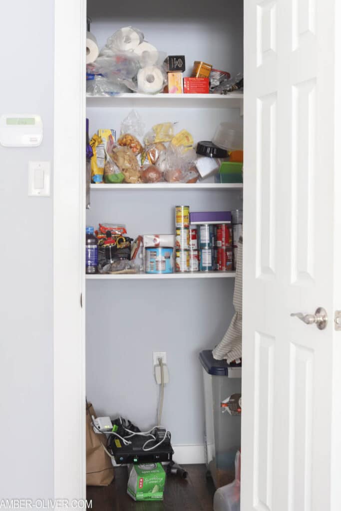 messy pantry - how to organize a pantry in 4 steps