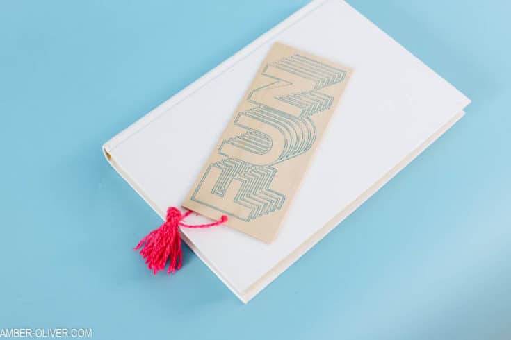 wood bookmark with foil design