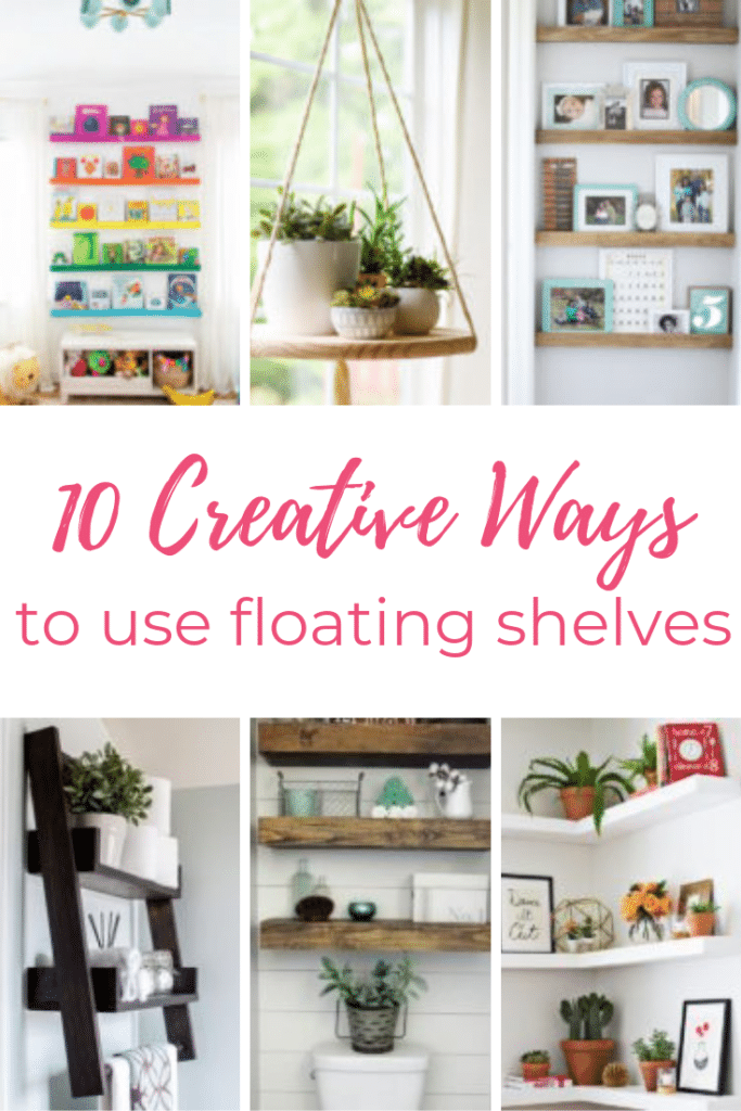 0 create ways to use floating shelves.