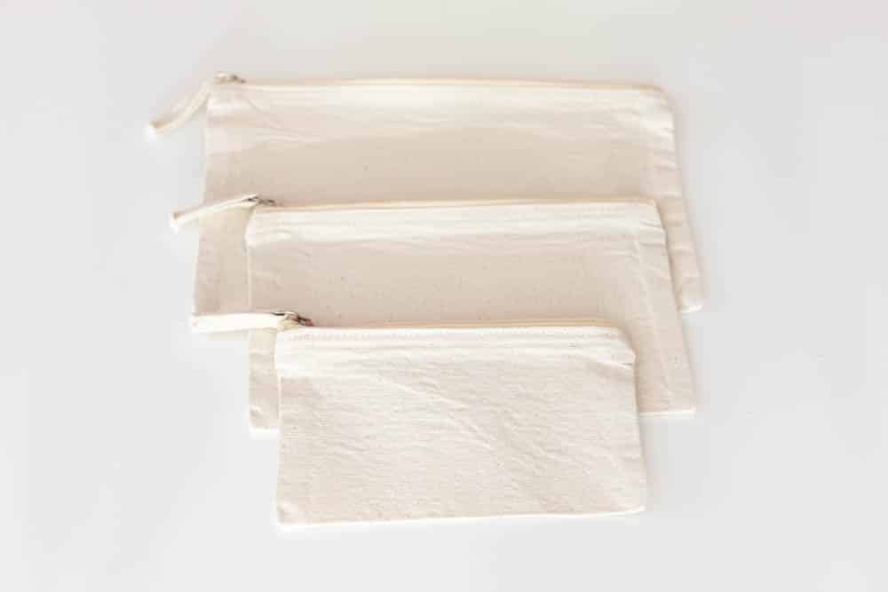 blank canvas pouches from JOANN