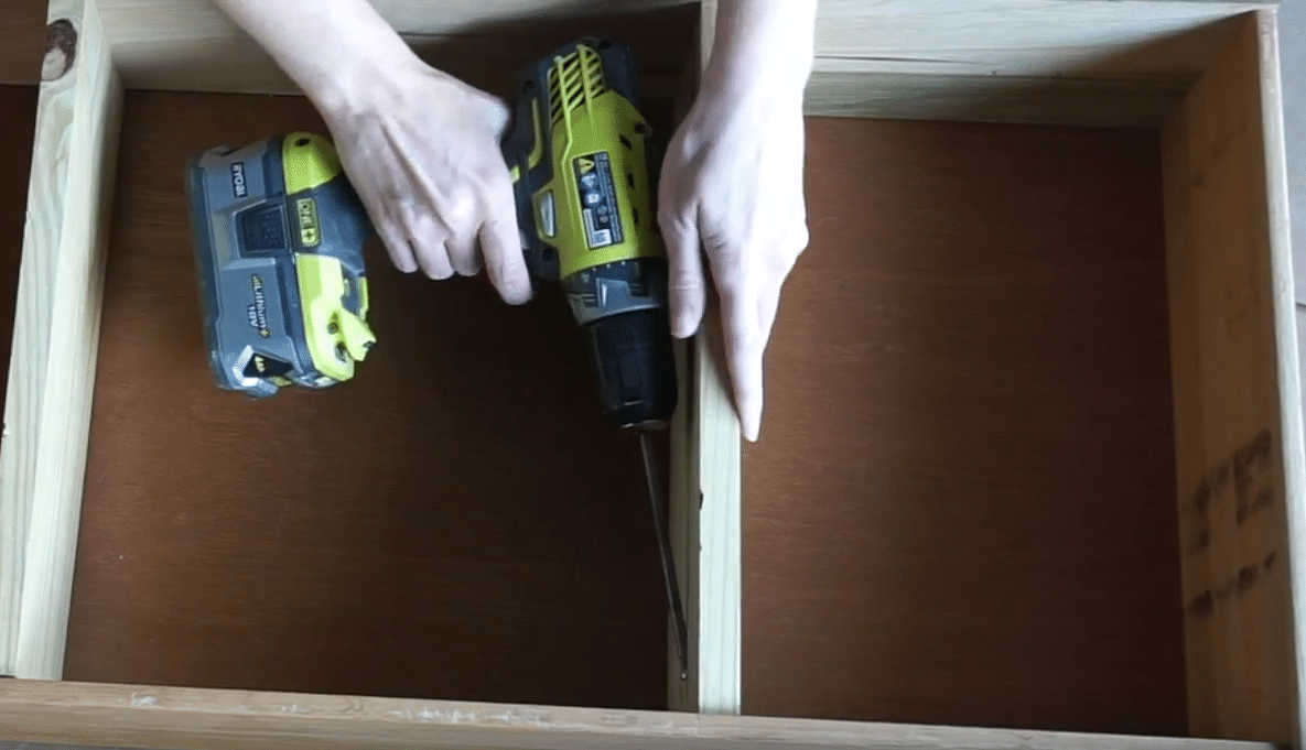 How To Turn Dresser Drawers Into Shelves: attaching boards for shelves