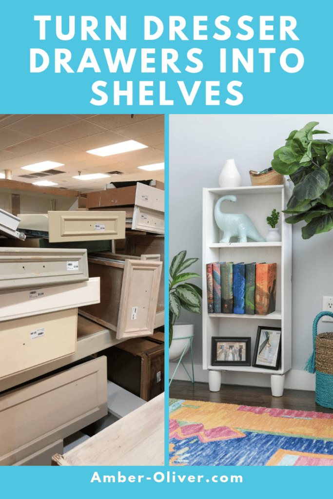 Rainbow DIY Bookshelf with Built in Cabinets - Amber Oliver