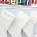 colorful "merry" DIY stocking holder