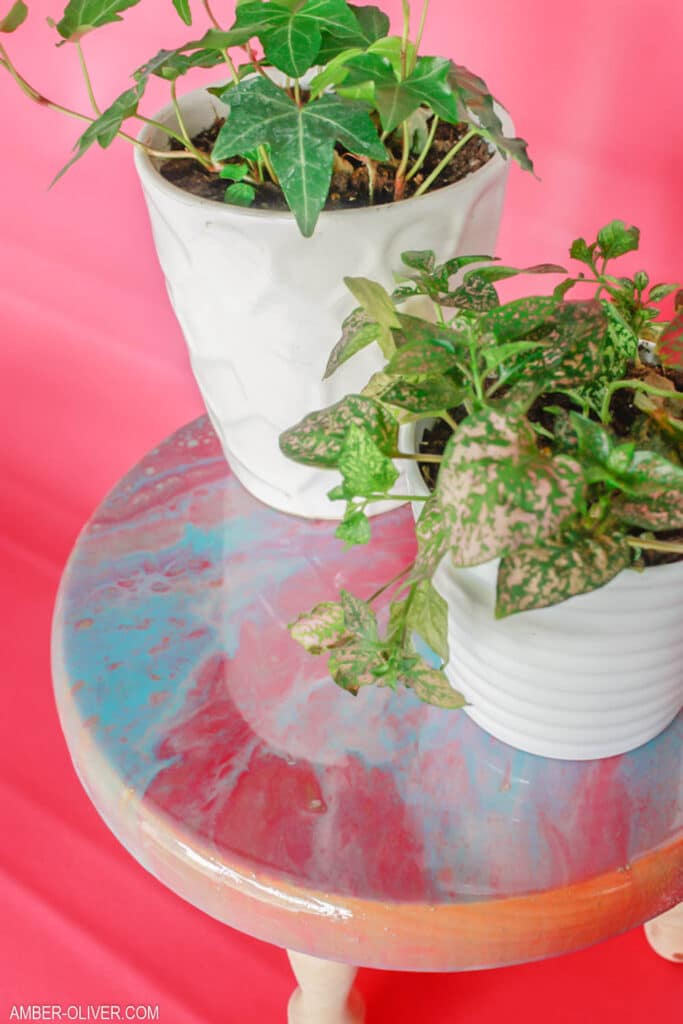 colorful diy plant stand