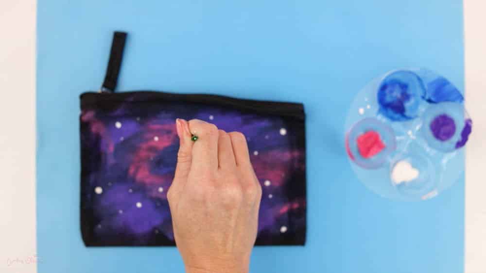 how to paint a galaxy adding stars with white paint