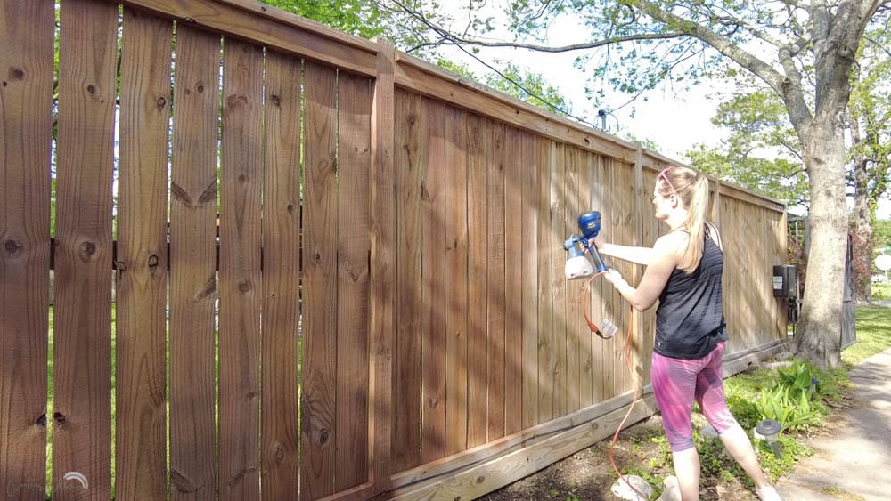 how to stain a fence easily with a paint sprayer