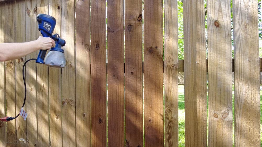 how to stain a fence with a paint sprayer