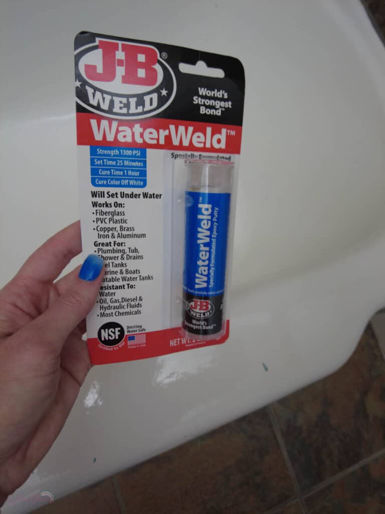 waterweld for tub chips repair