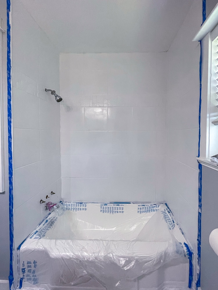 painted shower tile