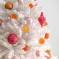 pink and orange christmas tree with real DIY dried orange slices