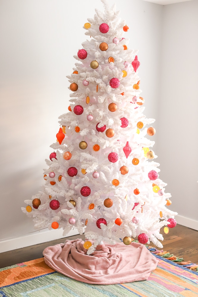beautiful pink and orange christmas tree