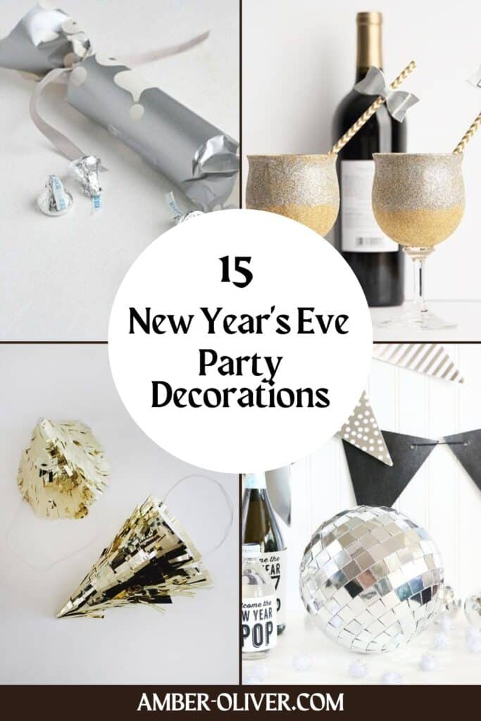 new year's eve crafts and party ideas pin collage with text