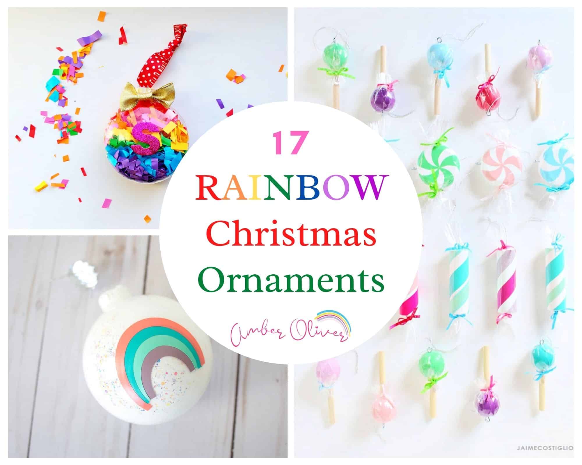 rainbow ornaments feature collage