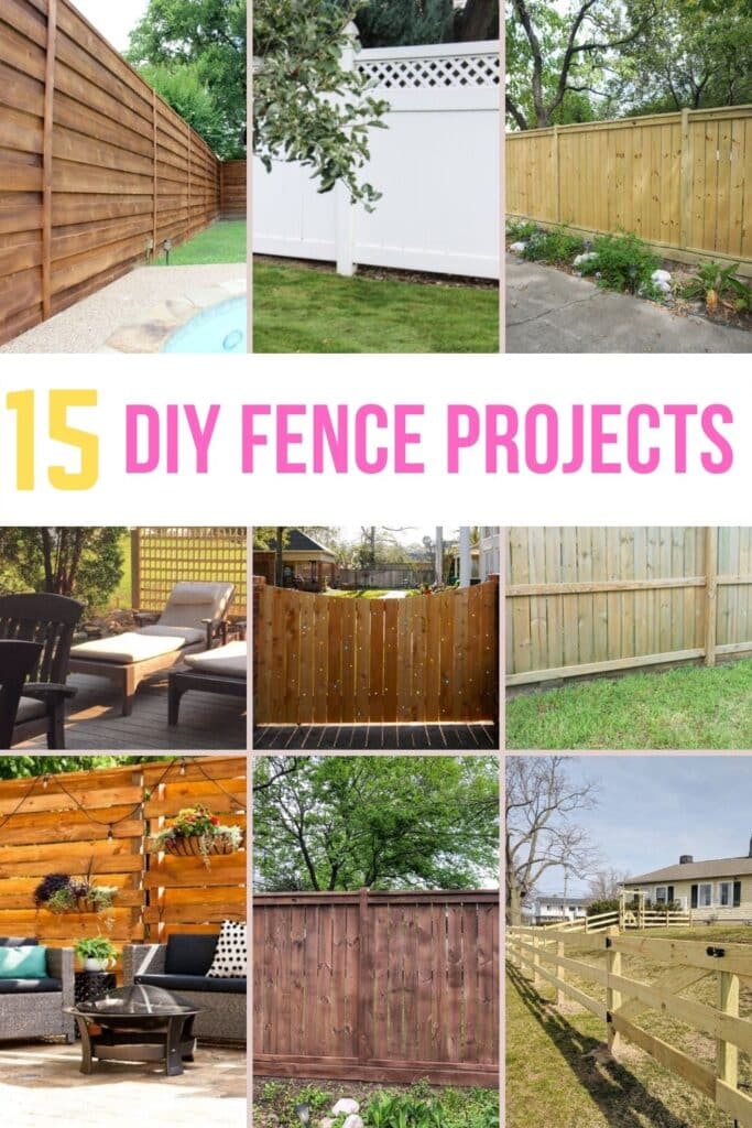 diy fence projects pin collage