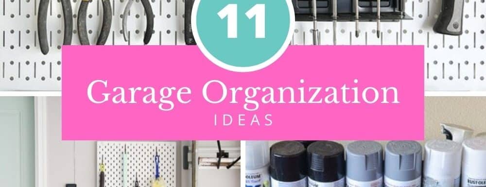 garage organization collage of 3