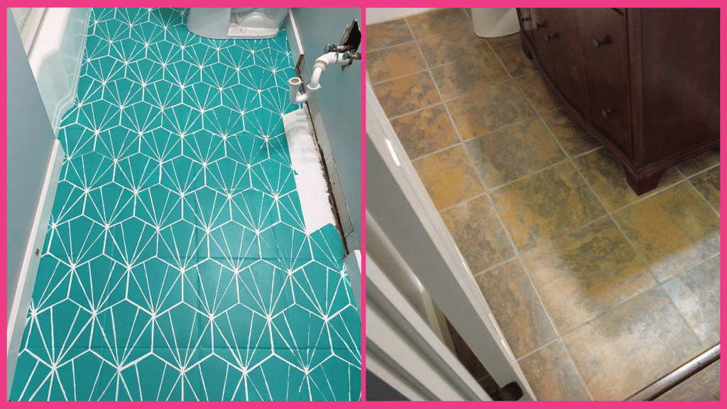 painted tile floor before and after