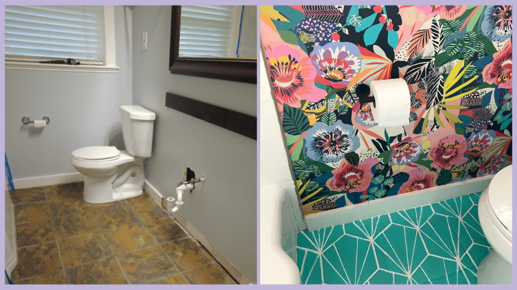 bathroom makeover before and after pics