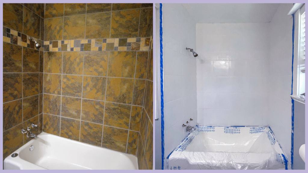 paint shower tile before and after