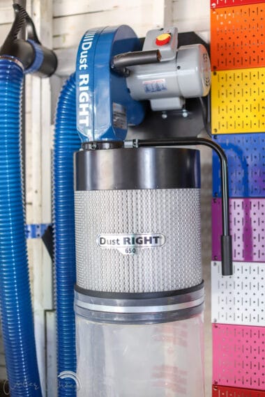 close view of dust collection system by rockler