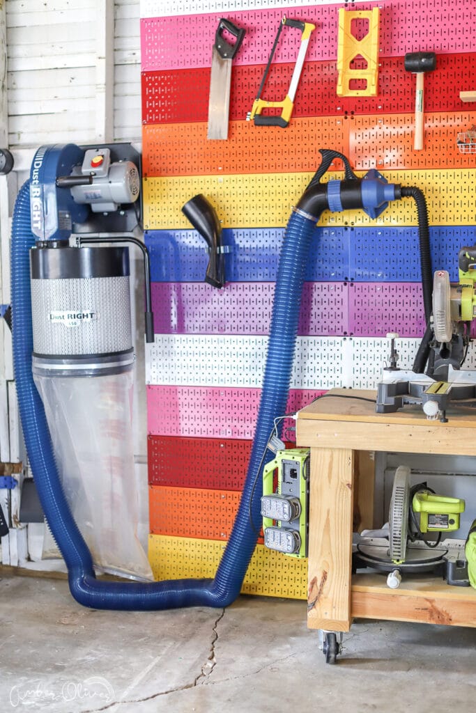dust control and rainbow pegboards from wall control