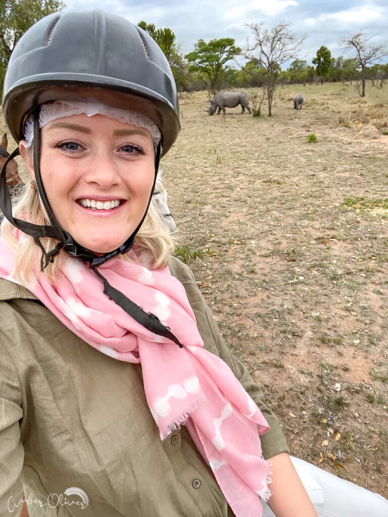 rhinos on safari horseback ride