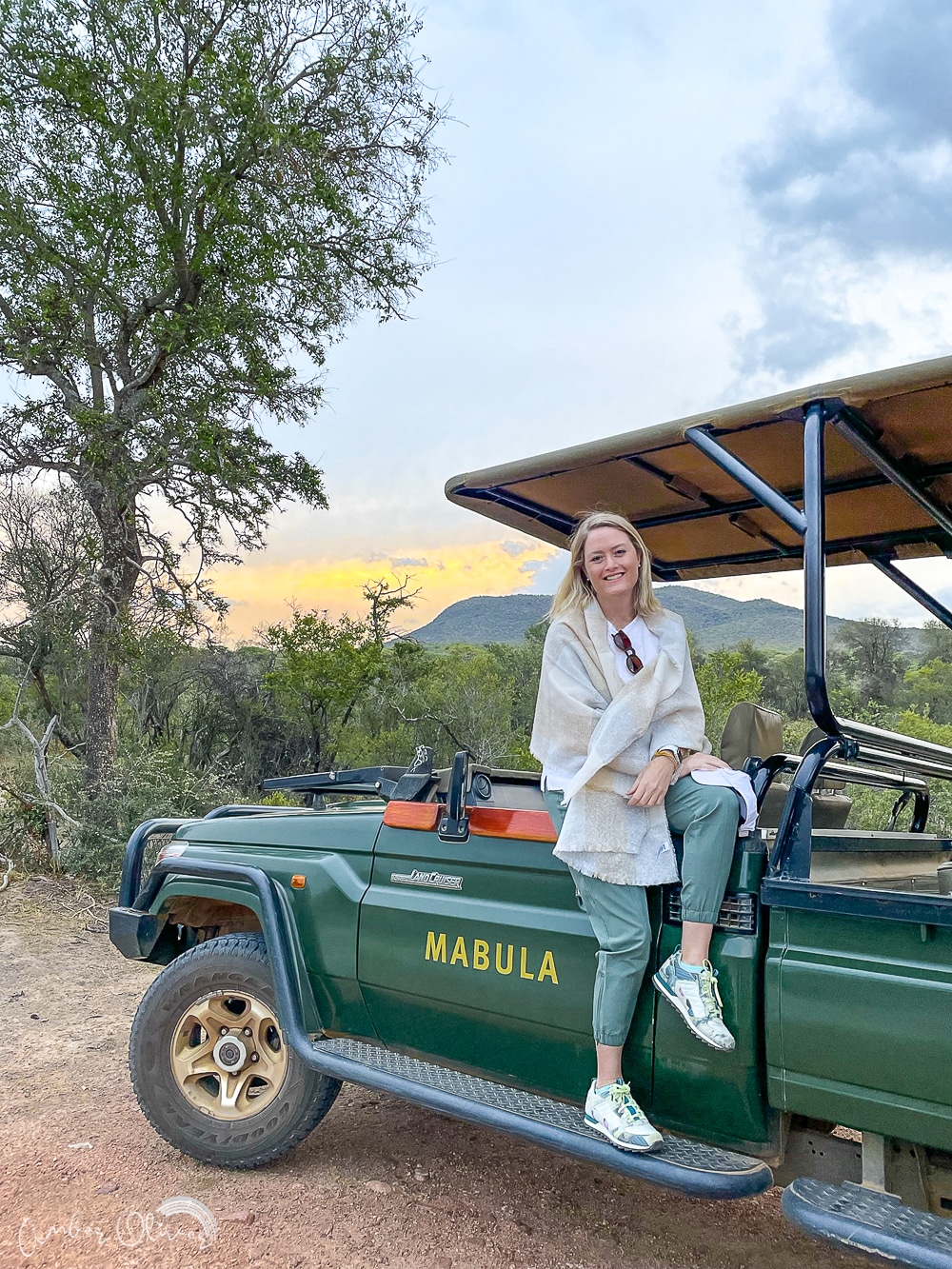 Amber Oliver on safari in south africa