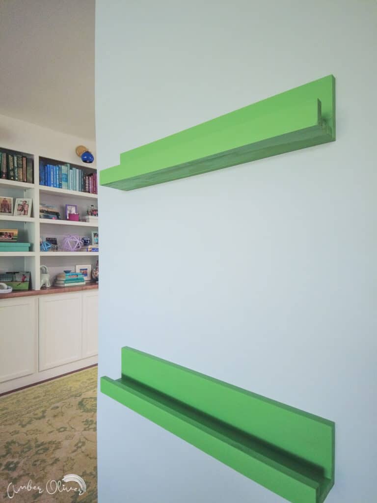 ombre painted diy picture ledges