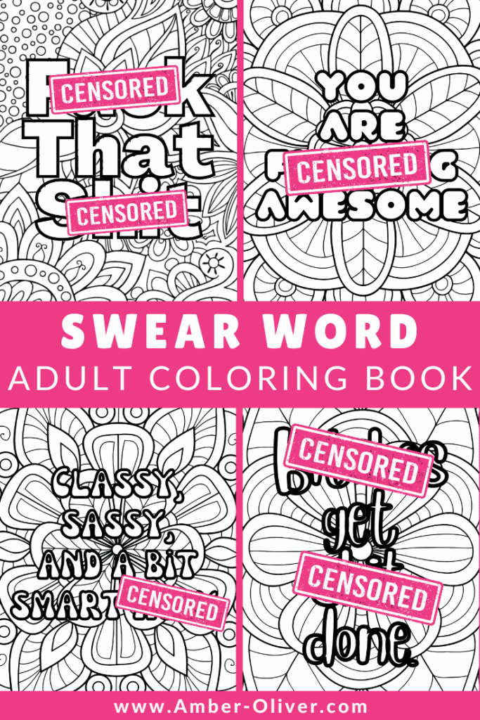 Printable Swear Word Adult Coloring Book Amber Oliver