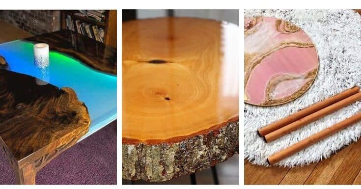 diy epoxy resin tables collage