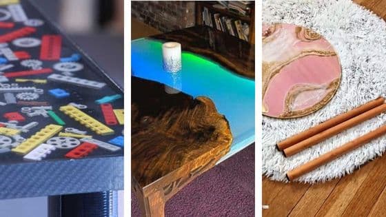DIY Epoxy Resin Tables feature image collage