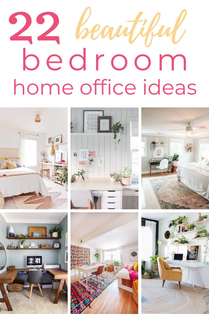 pin collage bedroom office with text