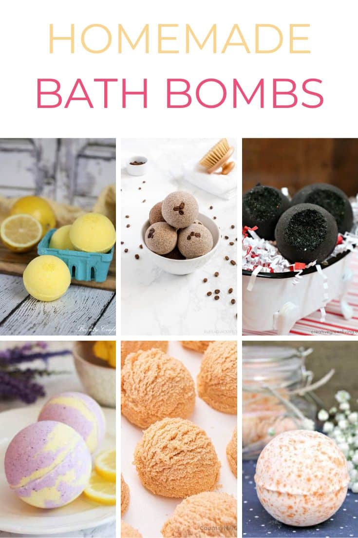DIY Bath Bomb Recipes pin collage with text overlay